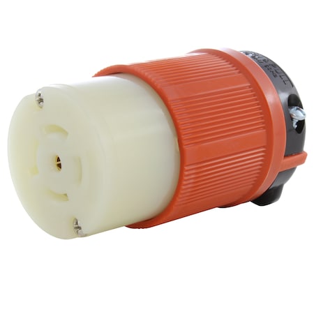 Ac Works Locking Connector, L21-20R, 20 A, 120/208V AC, Three Phase, Orange ASL2120R
